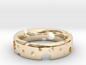 Swiss Cheese Ring in 14k Gold Plated Brass: 6.25 / 52.125