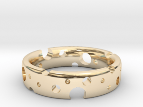 Swiss Cheese Ring in 14k Gold Plated Brass: 9.75 / 60.875