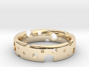 Swiss Cheese Ring in 14k Gold Plated Brass: 12.25 / 67.125
