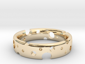 Swiss Cheese Ring in 14k Gold Plated Brass: 13 / 69