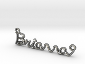 BRIANNA Script First Name Pendant in Natural Silver
