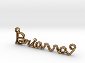 BRIANNA Script First Name Pendant in Natural Brass