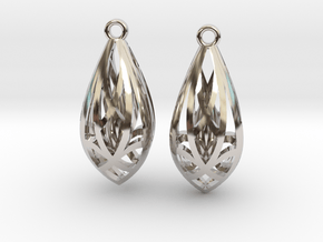 Teardrop shaped earrings in Platinum