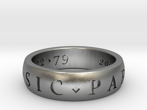 Sir Francis Drake, Sic Parvis Magna Ring Size 8.5 in Natural Silver