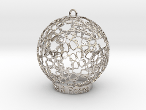 Roses & Roses Ornament in Rhodium Plated Brass