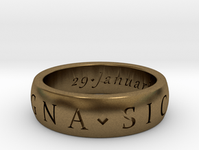Sir Francis Drake, Sic Parvis Magna Ring Size 7.5 in Natural Bronze