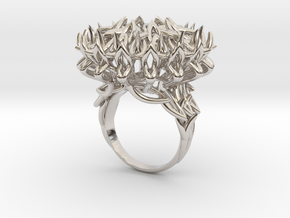 Ring The Thistle/ 14 HK size / 7 US (17.7 mm) in Rhodium Plated Brass