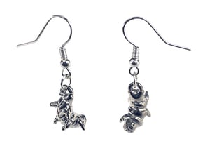 Tardigrade Earrings in Polished Silver