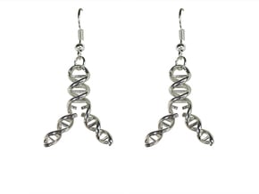 Replicating DNA Earrings in Polished Silver