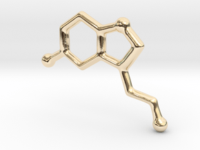 Molecules - Serotonin in 14k Gold Plated Brass