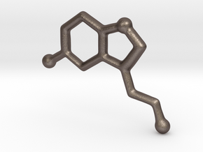 Molecules - Serotonin in Polished Bronzed Silver Steel