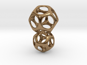 Dodecahedron Interlocked - 2pts in Natural Brass (Interlocking Parts)