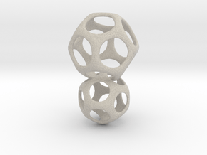 Dodecahedron Interlocked - 2pts in Natural Sandstone