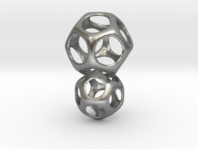 Dodecahedron Interlocked - 2pts in Natural Silver (Interlocking Parts)