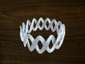 Turk's Head Knot Ring 2 Part X 15 Bight - Size 21 in White Natural Versatile Plastic