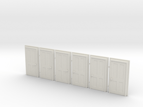 Door Type 5 - 900 X 2000 X 6 in White Natural Versatile Plastic: 1:87