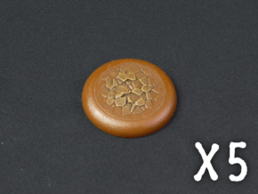 20mm Round Lipped Bases - Baked Earth in Tan Fine Detail Plastic