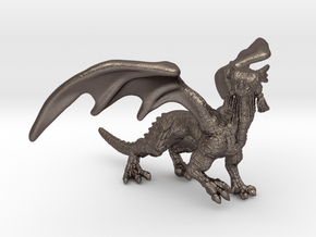 Dragon Figurine in Polished Bronzed Silver Steel