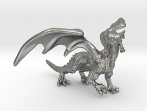 Dragon Figurine in Natural Silver