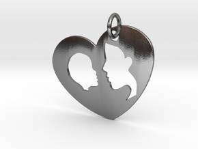 Mother-child pendant in Polished Silver (Interlocking Parts)