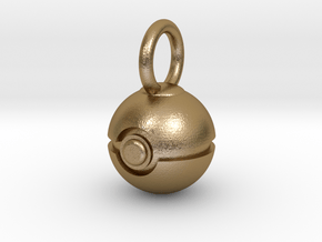Pokeball pendant in Polished Gold Steel: Small