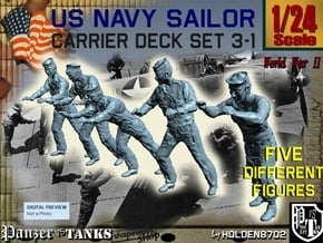 1-24 US Navy Carrier Deck Set 3-1 in White Natural Versatile Plastic