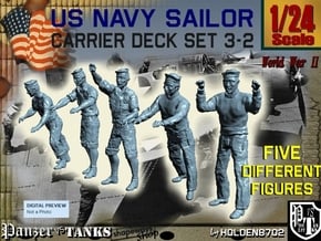 1-24 US Navy Carrier Deck Set 3-2 in White Natural Versatile Plastic