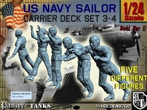 1-24 US Navy Carrier Deck Set 3-4 in White Natural Versatile Plastic