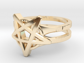 Pentagram Ring in 14k Gold Plated Brass