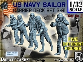 1-32 US Navy Carrier Deck Set 3-61 in Tan Fine Detail Plastic