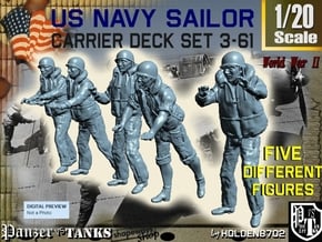 1-20 US Navy Carrier Deck Set 3-61 in White Natural Versatile Plastic
