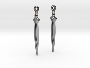Earrings of bronze sword c.1200BCE in Polished Silver