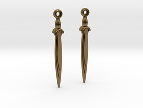Earrings of bronze sword c.1200BCE in Polished Bronze