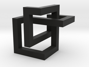 Cube Knot  in Black Natural Versatile Plastic