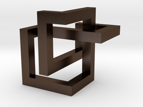 Cube Knot  in Polished Bronze Steel