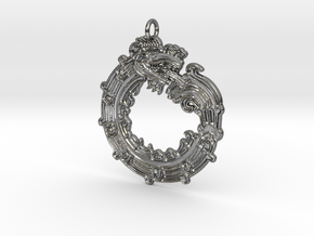 Aztec Serpent Pendant in Fine Detail Polished Silver