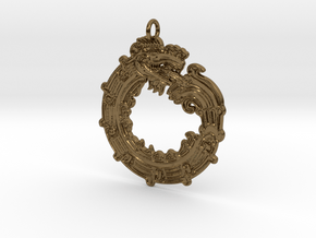 Aztec Serpent Pendant in Polished Bronze