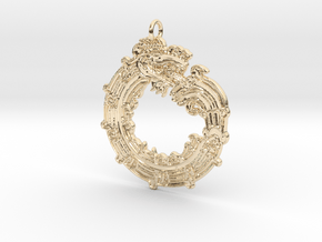 Aztec Serpent Pendant in 14K Yellow Gold