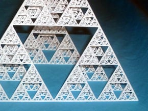 Sierpinski tetrahedron level 5 in White Natural Versatile Plastic