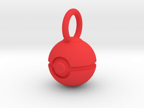 Pokeball pendant in Red Processed Versatile Plastic: Small