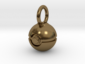 Pokeball pendant in Polished Bronze: Small