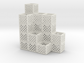 Milk Crate Stack 1 in White Natural Versatile Plastic