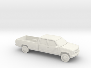 1/87 1989-99 Chevy Crew Cab in White Natural Versatile Plastic