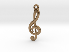 Treble Clef Pendant in Natural Brass