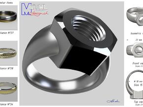 Bague Ecrou - 15 in Fine Detail Polished Silver