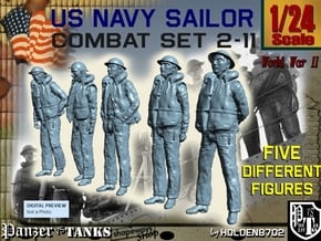 1-24 US Navy Sailors Combat SET 2-11 in White Natural Versatile Plastic