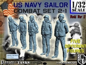 1-32 US Navy Sailors Combat SET 2-1 in Tan Fine Detail Plastic
