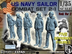 1-35 US Navy Sailors Combat SET 2-1 in Tan Fine Detail Plastic