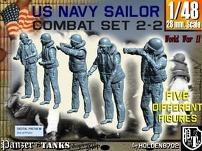 1-48 US Navy Sailors Combat SET 2-2 in Tan Fine Detail Plastic