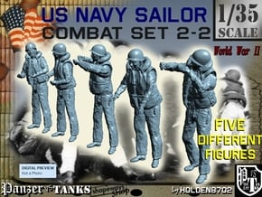 1-35 US Navy Sailors Combat SET 2-2 in Tan Fine Detail Plastic
